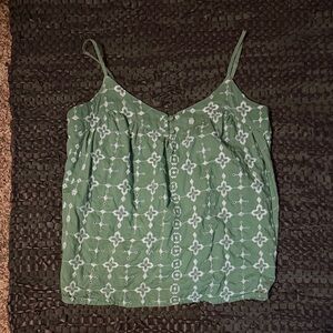 American Eagle Outfitters Sage Green Patterned Camisole